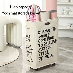 ตะกร้าเก็บของเล่นผ้าแบบมีล้อลายการ์ตูนสีเบจสำหรับใช้ในบ้าน - Product Image 2