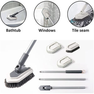 Scrubber per vasca <span class=keywords><strong>e</strong></span> piastrelle 2 in 1 con manico lungo Scrubber per doccia allungabile per la pulizia della vasca da bagno cucina a parete - Product Image 2