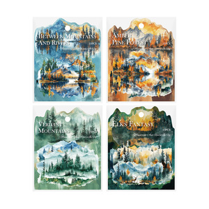 10 pegatinas por paquete, 4 tipos de materiales para <span class=keywords><strong>la</strong></span> base de decoración del paisaje acuático de <span class=keywords><strong>la</strong></span> cuenta manual de <span class=keywords><strong>la</strong></span> <span class=keywords><strong>serie</strong></span> Wuli Mountain and River - Product Image 5