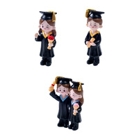 Décoration de micro-paysage, Cadeau de remise de diplôme, Souvenir, Décoration de gâteau, Figurines de remise de diplôme, Mini figurines de couple de bacheliers, Ornements en résine