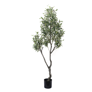 Albero di Ulivo Artificiale Realistico di Grandi Dimensioni 180-280 cm con Frutti Neri, Pianta Finta con Vaso per Decorazione Interna, Personalizzabile 5ft 6ft 8ft 9ft - Product Image 5