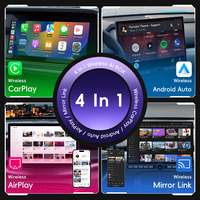 Benutzerdefiniertes Logo Kabelloser Carplay-Adapter 4-in-1 Android Auto Mirror Link AirPlay Plug-and-Play Universal für Originalbildschirm