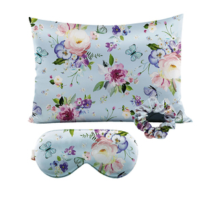 Biểu Tượng Tùy Chỉnh Satin Lụa Gối Và Mặt Nạ Mắt Tóc Ban Nhạc Scrunchies Dây Đeo Đàn Hồi Du Lịch Ngủ Phụ Kiện - Product Image 5