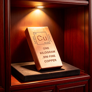 Barre de cuivre de collection 1 kg .999 pur, surface brossée, gravure de la table périodique, plaque rectangulaire, sculpture artistique, objet de présentation - Product Image 5