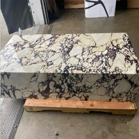 Nouveau Design haut de gamme italien luxe personnalisé Rose calacata Viola marbre rectangulaire plinthe bloc Table basse