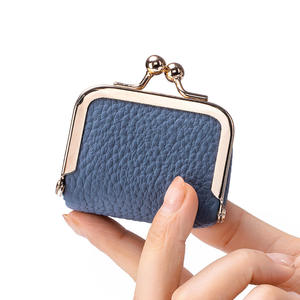 AndoBag Monedero Pequeño de Cuero Genuino, Color Sólido, Cierre de Broche, Estilo Casual, Bolsa Pequeña para Joyas para Mujer - Product Image 6