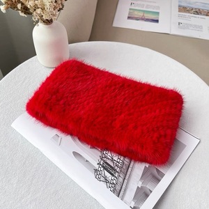 Élégant cache-cou court <span class=keywords><strong>en</strong></span> <span class=keywords><strong>fourrure</strong></span> de lapin tricoté à la main pour femme, respirant, imprimé animal, tressé, chaud pour l'hiver, élastique - Product Image 5