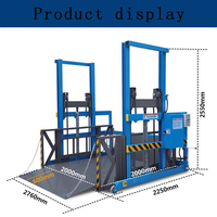 Plateforme élévatrice mobile hydraulique à câble en acier galvanisé de 2000 kg avec table de 2x1,6 m pour le chargement et le déchargement