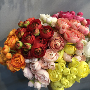 Fabricant Jarrey Mini fleurs de renoncule en soie artificielles pour bricolage Bouquets <span class=keywords><strong>D</strong></span>écoration intérieure Centres de table de mariage Arrangement floral - Product Image 2