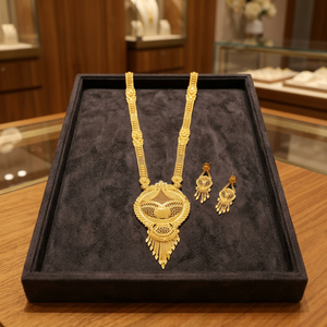 Gold Plated Forming Long Necklaces, Special Occasion, Traditional <b>Bridal</b> Jewelry Set Copper & Brass Chapado En Oro Oro Laminado - Product Image 5