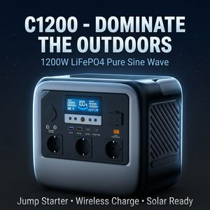 Estación de Energía Portátil de 1200W, Generador Solar de Onda Sinusoidal Pura, Carga Inalámbrica, Respaldo para Exteriores - Product Image 3