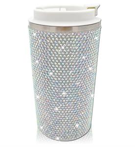 Tazza da caffè isolata con strass da 17 once con coperchio a prova di perdite, tazza da caffè scintillante con diamanti, riutilizzabile - Product Image 1