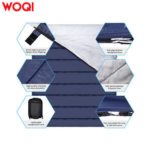 Sac de couchage rectangulaire pour adulte Woqi, 3 saisons, bleu, polyester respirant, style enveloppe, pour le camping en intérieur et en extérieur - Product Image 2
