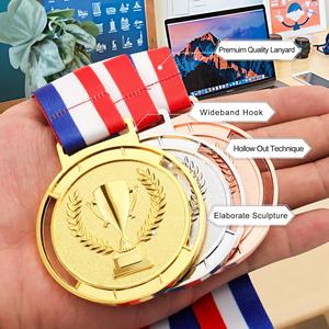 Medallas de Metal Personalizadas para Trofeos Tradicionales, con Cinta Lisa, Venta al por Mayor en Oro, Plata y Bronce para Competiciones Deportivas, Ceremonias de Premiación y Fiestas - Product Image 4