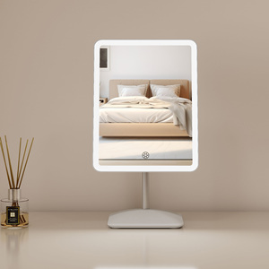 Donne fornitore personalizzato Logo quadrato Make Up ricaricabile da tavolo cosmetico portatile <span class=keywords><strong>specchio</strong></span> per il trucco <span class=keywords><strong>specchio</strong></span> per il trucco con luce a Led - Product Image 1