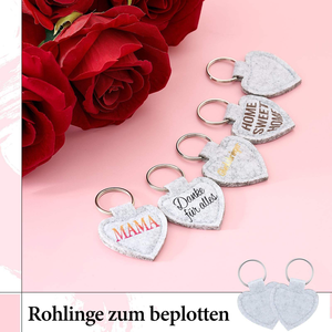 พวงกุญแจรูปหัวใจทำจากผ้าสักหลาด พิมพ์ลายซิลค์สกรีน ขนาด 4.1x4.5 ซม. ของตกแต่งบ้านสำหรับเทศกาล - Product Image 5