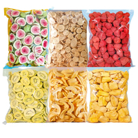 Gefreeze-droogde gemengde noten en vruchten, gefreeze-droogde vruchtchips, puur gefreeze-droogd fruit in polyzak