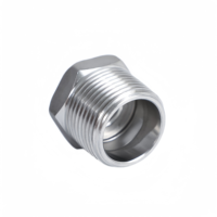 Conector Macho NPT de 3/8'' con Cabeza Hexagonal Forjada Segura y Tuerca de Bloqueo, Roscado de Acero Inoxidable, Ajuste Sanitario Igual, OEM Personalizable