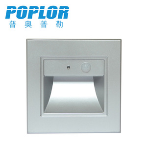 Poplor <b>Led</b> <b>Sensor</b> Floor <b>Light</b> 1.5W Embedded Brass Wall Corner Stair Lighting With Motion Detection For Indoor Use - Product Image 4