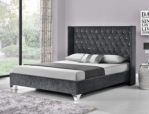 Willsoon Thiết Kế Hiện Đại Nút Giường Bên Cánh Đôi/Vua Kích Thước Bằng Gỗ Gas Lift Lưu Trữ Giường Với Nhung Mềm Mại Vải Đối Với Trang Chủ - Product Image 4