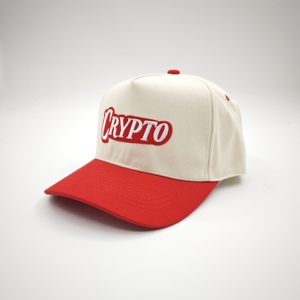 Cappello strutturato personalizzato a tesa curva 3D ricamato bicolore 5 pannelli cotone berretto OTTO cappello - Product Image 1