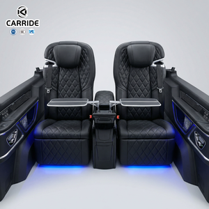 Asientos de Clase Ejecutiva para Aviación CARRIDE, Furgoneta MPV, Tapicería de Cuero Acolchado Diamante, Iluminación Ambiental LED Azul, Panel de Control Táctil, <span class=keywords><strong>Kit</strong></span> de Mesa - Product Image 1
