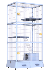 <span class=keywords><strong>Cage</strong></span> pour chat de luxe à double pont avec assemblage détachable Plateau en plastique en fer fermé pour grand espace Boîte de bricolage gratuite pour animaux de compagnie emballée - Product Image 6