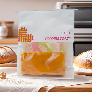 Tùy chỉnh túi bánh tự dính con dấu có thể tái chế giấy kraft túi bánh mì cửa sổ in flexo Pizza bao bì thực phẩm vật nuôi - Product Image 1