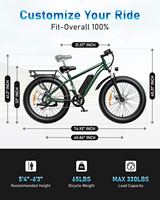 Vélo électrique à pneus larges EB26 1000W en stock dans l'entrepôt américain, 26 pouces, 48V, 7 vitesses avec suspension avant