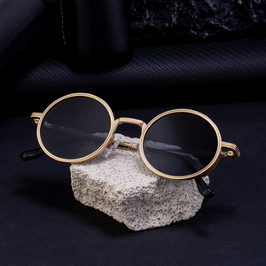 Partagas 2025 Vintage Punk-Stil Designer Sonnenbrille mit Eigenem Logo, Runder Metallrahmen, UV400 Schutz für Unisex Damen und Herren - Product Image 3