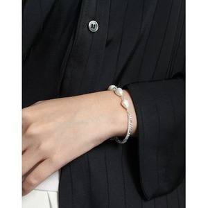 Fashion Jewelry Luxury Baroque <b>Pearl</b> 925 Silver Two-layers Tennis Chain <b>Bracelet</b> <b>Women</b> 18K Gold Plated Sterling Silver <b>Bracelet</b> - Product Image 3