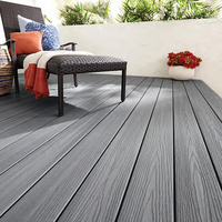Plancher d'ingénierie composite WPC à profil rond creux, gaufré 3D, aspect bois, pour terrasse