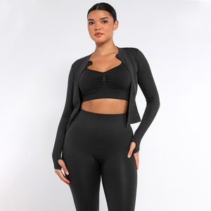Vractive Ropa Deportiva al por Mayor sin Costuras para Mujer, Top de Yoga Transpirable, Ropa de Fitness, Chaqueta Ajustada con Cremallera para Gimnasio - Product Image 5