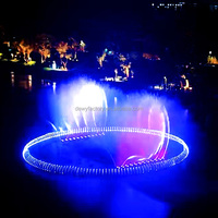 Fontaine musicale extérieure en acier inoxydable DEWY avec lumières LED multicolores pour la décoration de jardins et de places publiques