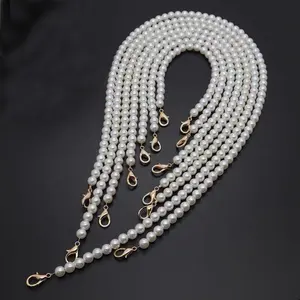 10mm Pearl Factory maßge schneiderte Perlenkette gurte mit Perlen beschlägen Stahl hummer verschlüsse Für Schulter gurt Single Shoulder Bag