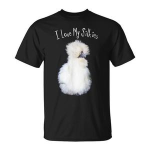 T-shirt I Love My Silkies Silkie Chicken Tee, unisex, girocollo, manica corta, stampa digitale, prodotto in Cina - Product Image 1