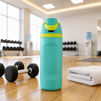 Bouteille d'eau sport en acier inoxydable vert menthe de 16 oz, isotherme, pour la gym, le fitness, gobelet portable de voyage avec bouchon à paille intégré
