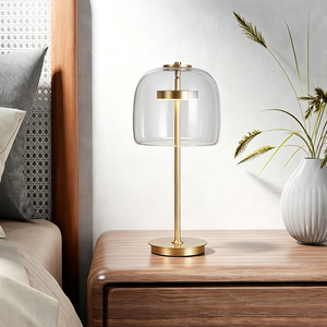 Copper Nordic Modern Minimalist Glass Desk Lamp Luxury Decorative <b>Table</b> Light Bedroom <b>Bedside</b> <b>LED</b> <b>Table</b> Lamp - Product Image 4