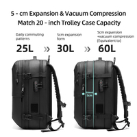 Sac à dos de voyage extensible à compression sous vide de qualité supérieure, sac à dos pour ordinateur portable imperméable avec serrure TSA