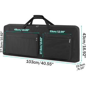 Étui pour clavier, sac de transport pour piano, rembourrage en coton de 6 mm, sangle d'épaule réglable, poche de rangement, échantillon gratuit - Product Image 3