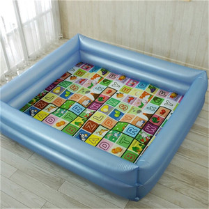 Parc de jeu gonflable pour bébé 160x130cm en PVC rose motif dessin animé pour enfants rampants, espace de jeu intérieur - Product Image 3
