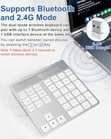 ABS 34 KEYS 2.4g Wireless Numpad Tastierino 2 in 1 Numpad Kalkulator Keyboard Numerik Bluetooth