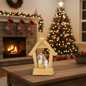 <span class=keywords><strong>Figurine</strong></span> de la Nativité de Jésus en résine peinte, écologique, de la marque Yy, avec un Jésus bébé lumineux, pour la décoration de Noël à la maison et comme souvenir - Product Image 5