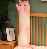 Adorable oreiller cylindrique en peluche chat, poupée longue pour personne paresseuse, jouet pour le sommeil, pour les ventes internationales
