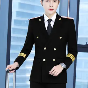 AI-MICH Customization Long Sleeves Airline Flight Attendant Overalls Pilot Suit Captain Of Aviation Men's And Women's Models