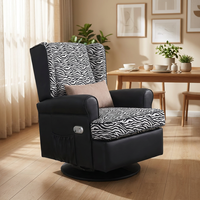 Canapé-lit italien de luxe contemporain en tissu imprimé léopard, fauteuil pivotant inclinable moderne, personnalisé pour la maison, le bureau, les loisirs, le salon