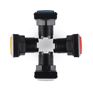 Bouton poussoir RVB pour borne d'arcade, 33-45mm, avec <span class=keywords><strong>lampe</strong></span> LED plate, 12V/5V, éclairé, en acier inoxydable et plastique, rechargeable, DIY, version anglaise - Product Image 5