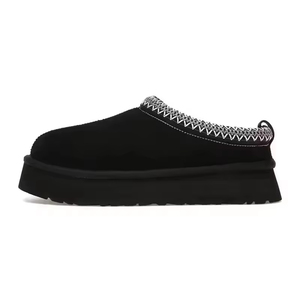 Sangpo femmes hiver chaussures thermiques <span class=keywords><strong>en</strong></span> peau de mouton Taz bottes de neige épaisse laine demi pantoufles Style ethnique orteil sans lacet respirant - Product Image 5