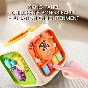 Cube d'activités <span class=keywords><strong>Montessori</strong></span> <span class=keywords><strong>6</strong></span>-en-1 : Tambour à six faces et piano – Jouet éducatif en plastique pour bébés et jeunes enfants - Product Image 3
