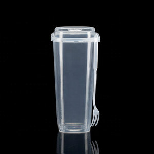Vasos de Plástico PP Transparentes Cuadrados con Tapa para Smoothies, Té de Burbujas y Otras Bebidas - Product Image 4